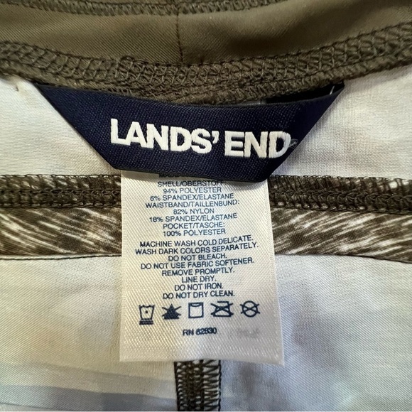 Lands End Active Yoga Pants Women M (10-12) Olive Tan Color Heather Pockets - Picture 7 of 12
